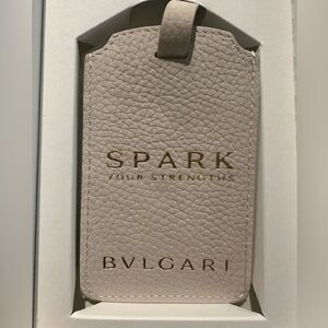 Bulgari leather luggage tag